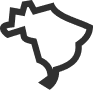 Ícone do mapa do Brasil representando entregas para todo o país