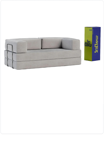 Sofá-Cama Flowin Cotelê - Cinza