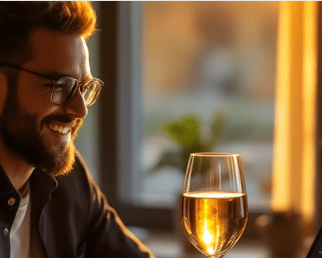 Homem tomando vinho